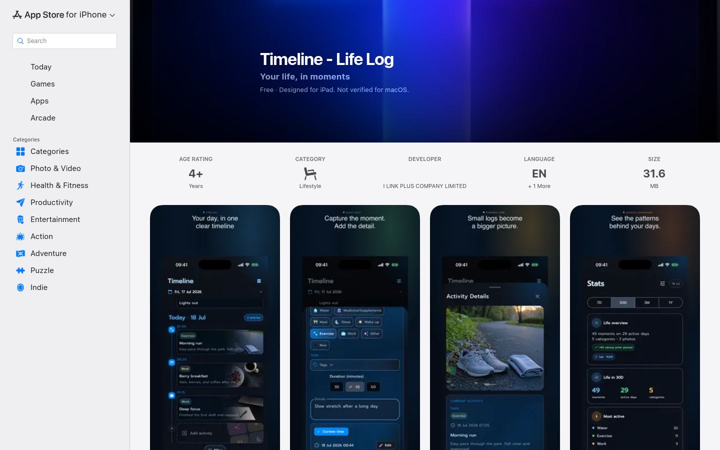 Preview of Timeline Life Log