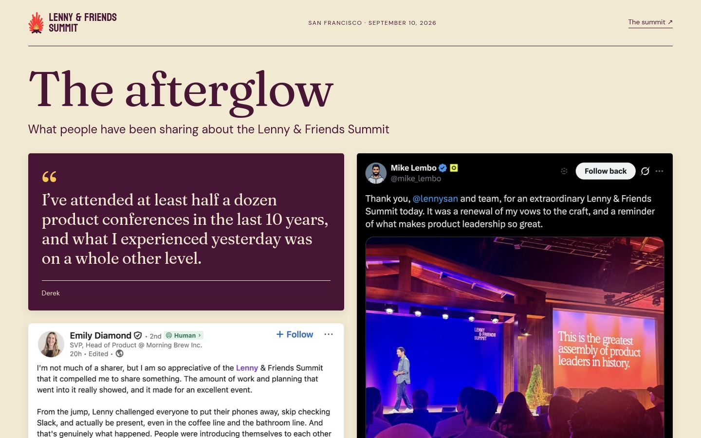 Preview of Lenny & Friends Summit Afterglow