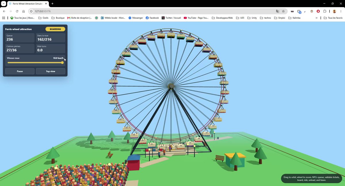 Preview of Ferris-wheel attraction simulation