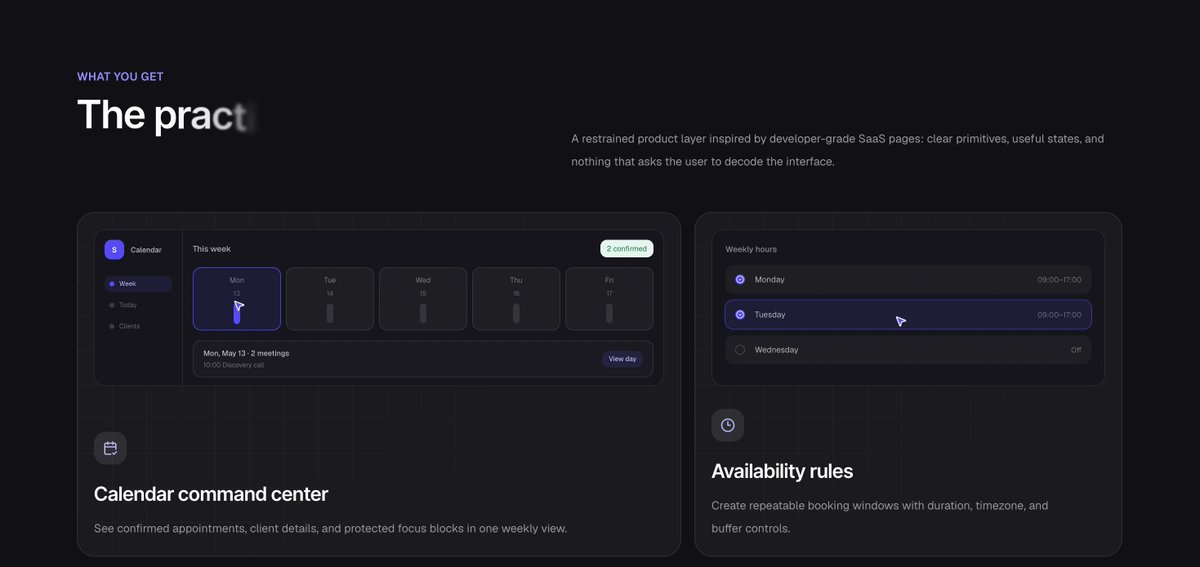 Preview of Appointment booking bento UI