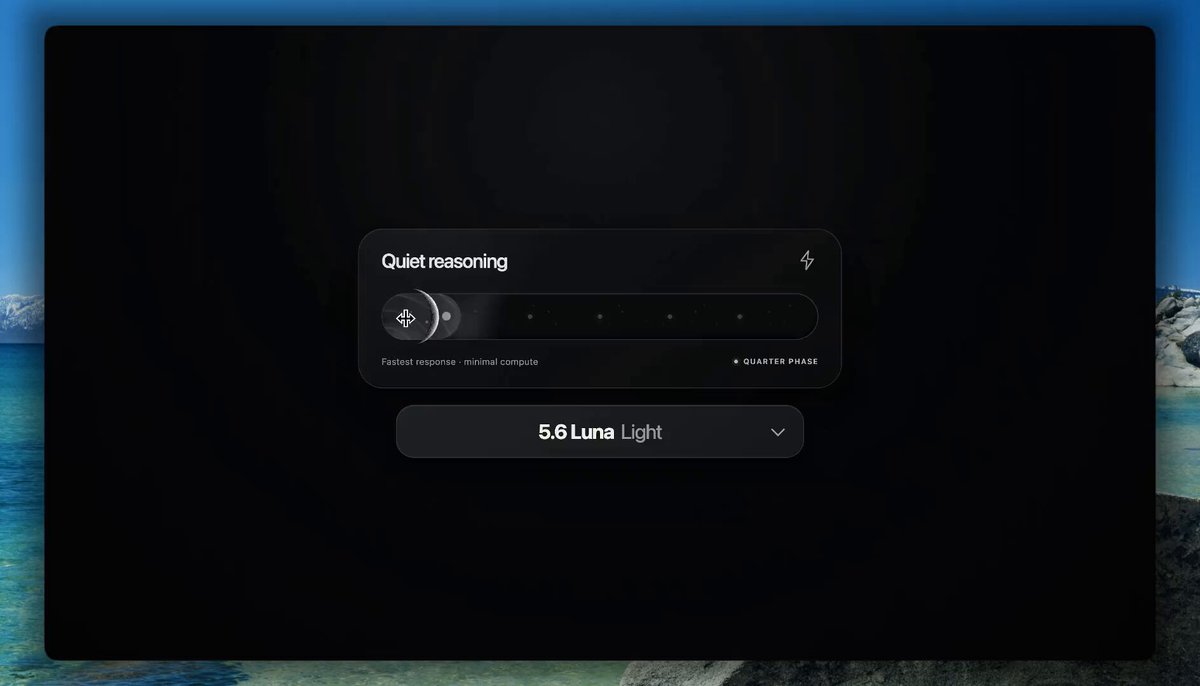 Preview of Reasoning-effort celestial UI