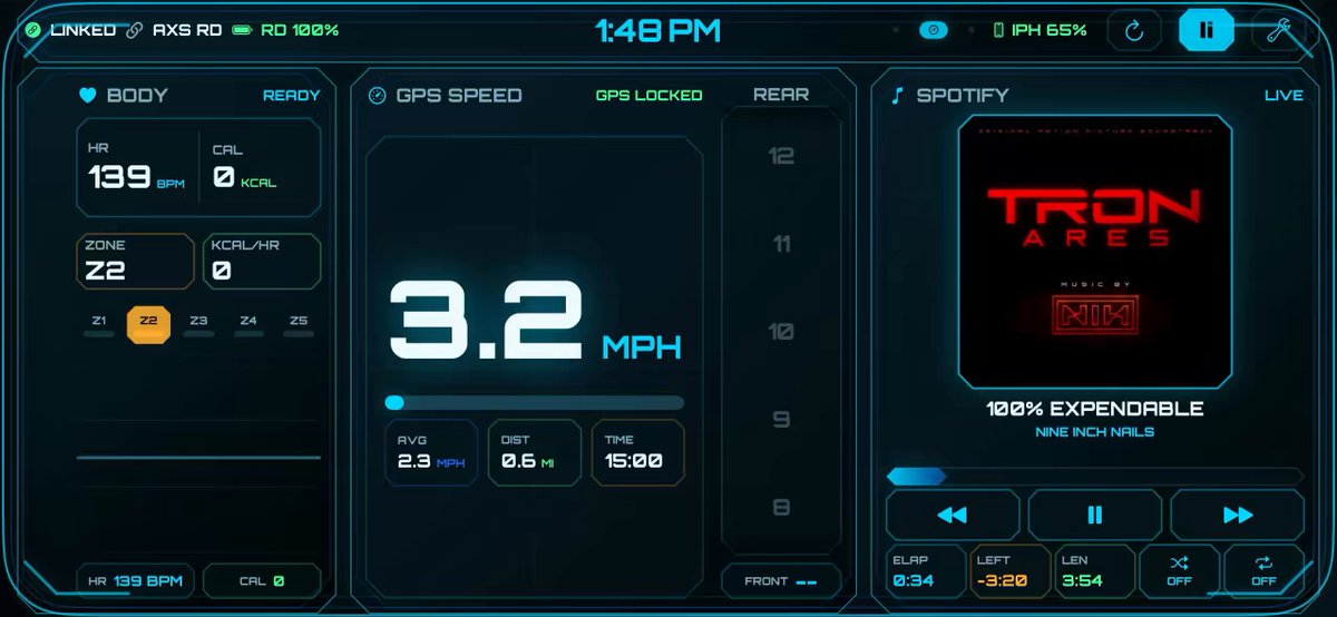 Preview of Bike dashboard iOS app